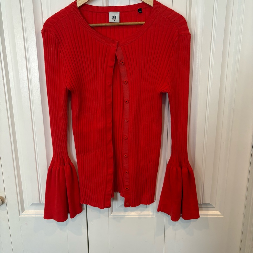Cabi Red/Orange‎ Cardigan Size Medium